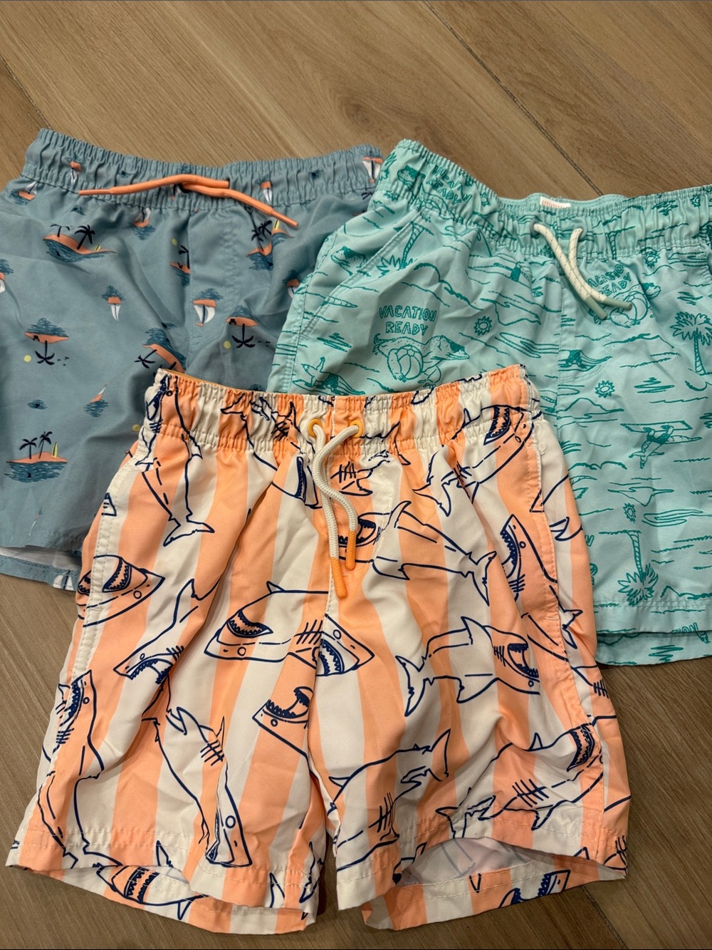 Cat & Jack Boys Swim Shorts Set - Coral, Mint & Slate Blue
